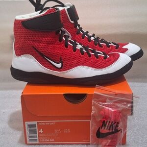 Nike Inflict Red and White Wrestling Shoes